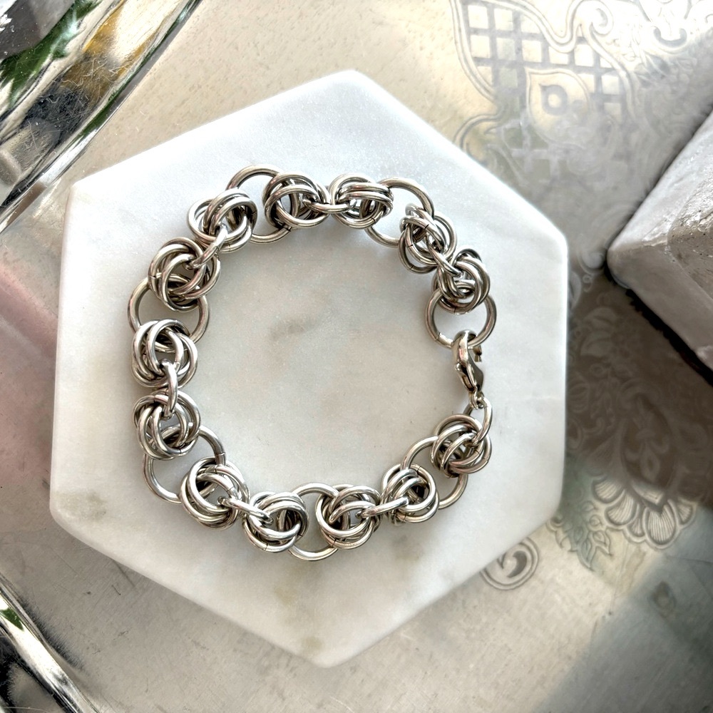 Solid Sterling Silver 925 Linked Bracelet
